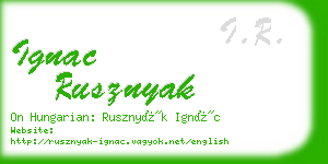 ignac rusznyak business card